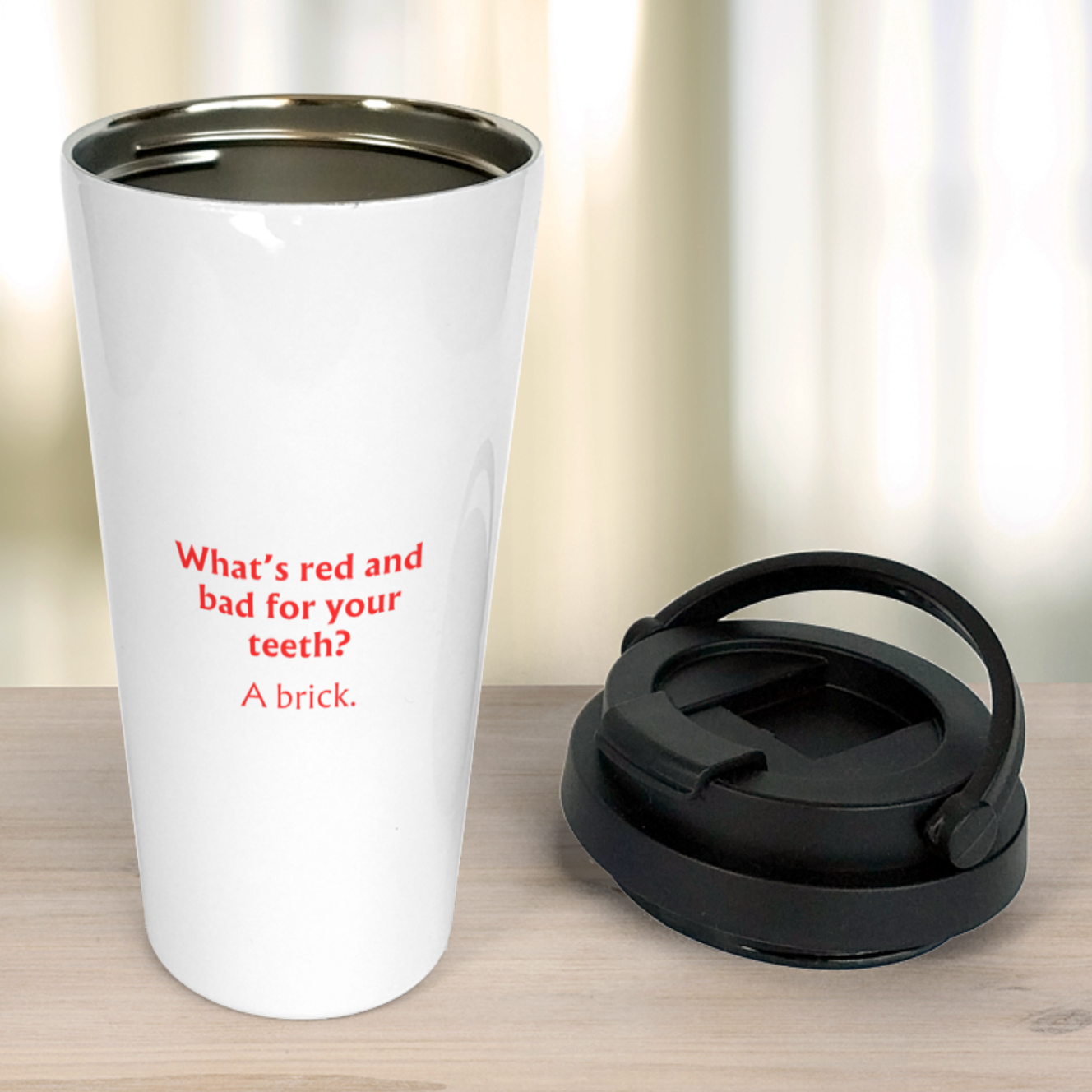 What's red and bad for your teeth? - Travel Mug