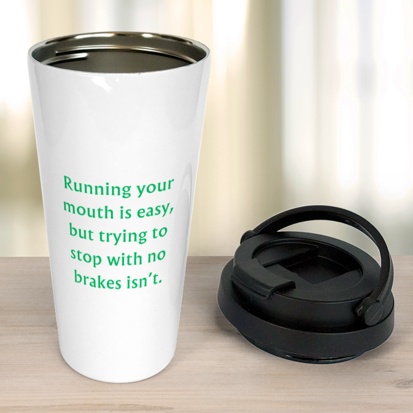 Running your mouth is easy - Travel Mug